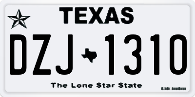 TX license plate DZJ1310
