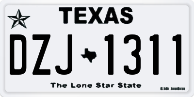 TX license plate DZJ1311
