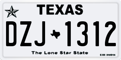 TX license plate DZJ1312