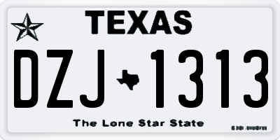 TX license plate DZJ1313