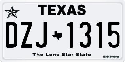 TX license plate DZJ1315