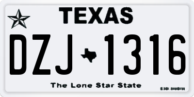 TX license plate DZJ1316