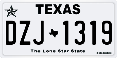 TX license plate DZJ1319