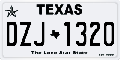 TX license plate DZJ1320