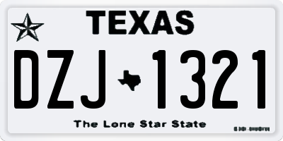 TX license plate DZJ1321