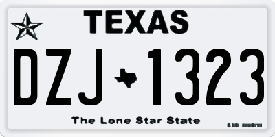 TX license plate DZJ1323