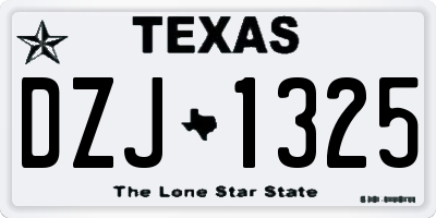 TX license plate DZJ1325