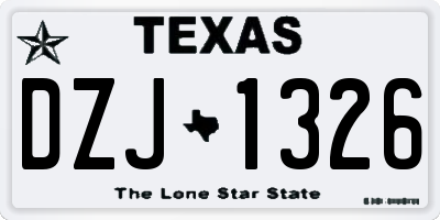 TX license plate DZJ1326