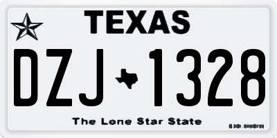 TX license plate DZJ1328
