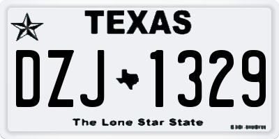 TX license plate DZJ1329