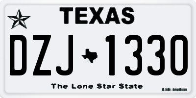 TX license plate DZJ1330