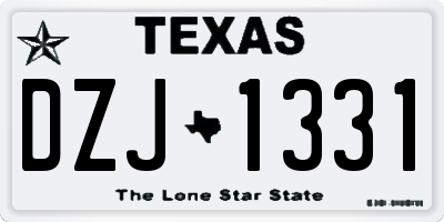TX license plate DZJ1331