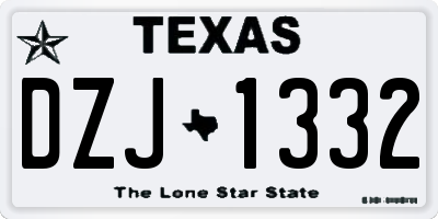 TX license plate DZJ1332