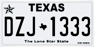 TX license plate DZJ1333