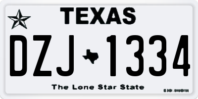TX license plate DZJ1334