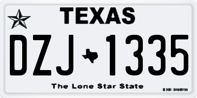 TX license plate DZJ1335
