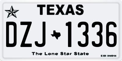 TX license plate DZJ1336
