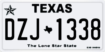 TX license plate DZJ1338
