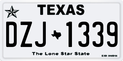 TX license plate DZJ1339
