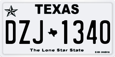 TX license plate DZJ1340