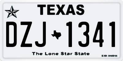 TX license plate DZJ1341