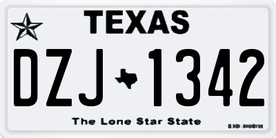 TX license plate DZJ1342