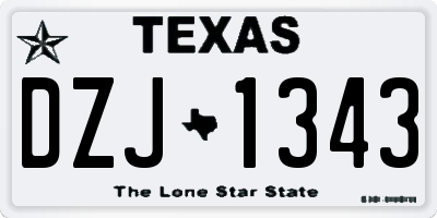 TX license plate DZJ1343