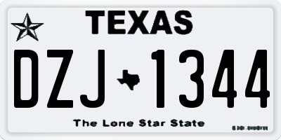 TX license plate DZJ1344