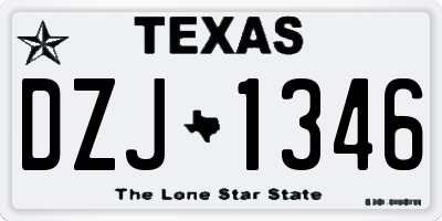 TX license plate DZJ1346