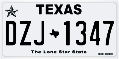 TX license plate DZJ1347