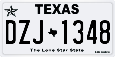 TX license plate DZJ1348
