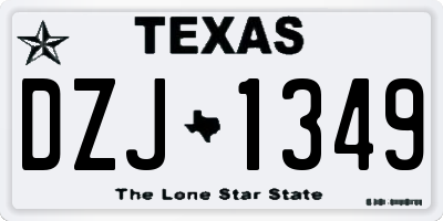 TX license plate DZJ1349