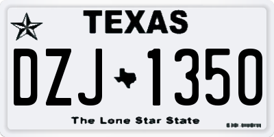 TX license plate DZJ1350