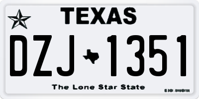 TX license plate DZJ1351