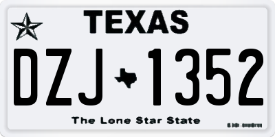 TX license plate DZJ1352