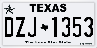 TX license plate DZJ1353