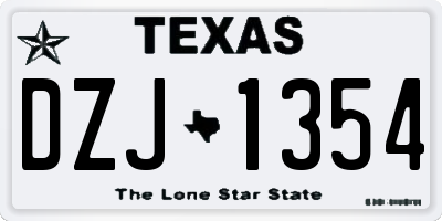 TX license plate DZJ1354