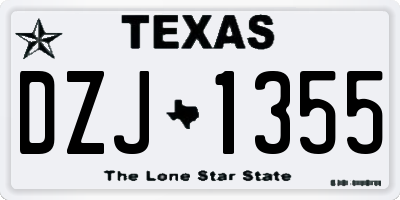 TX license plate DZJ1355