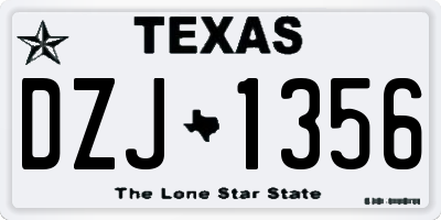 TX license plate DZJ1356
