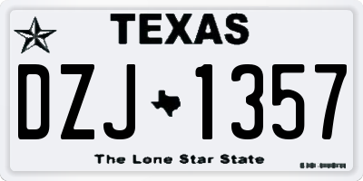 TX license plate DZJ1357