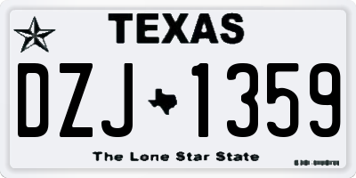 TX license plate DZJ1359