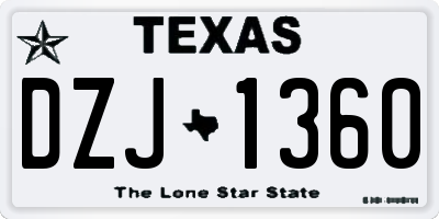 TX license plate DZJ1360