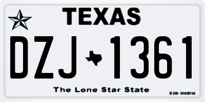 TX license plate DZJ1361