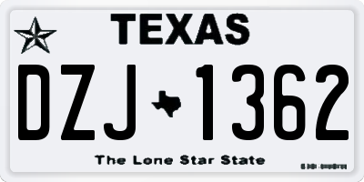 TX license plate DZJ1362