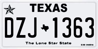 TX license plate DZJ1363