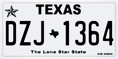 TX license plate DZJ1364