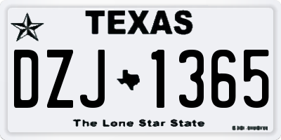 TX license plate DZJ1365