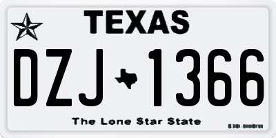 TX license plate DZJ1366