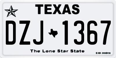 TX license plate DZJ1367