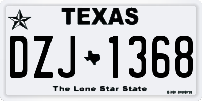 TX license plate DZJ1368